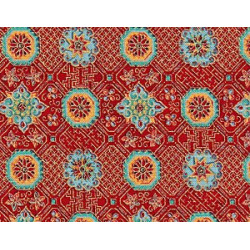 Tissu Rosaces vertes 3793 R07