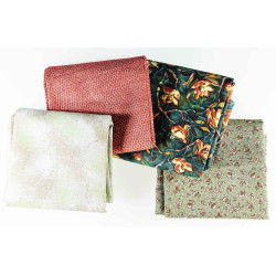 Lot de 4 coupons tissus patchwork vert