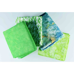 Lot de 4 coupons tissu vert